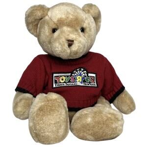 Toys R Us Time Square New York 11 inch Stuffed Bear With Red Sweater Vintage